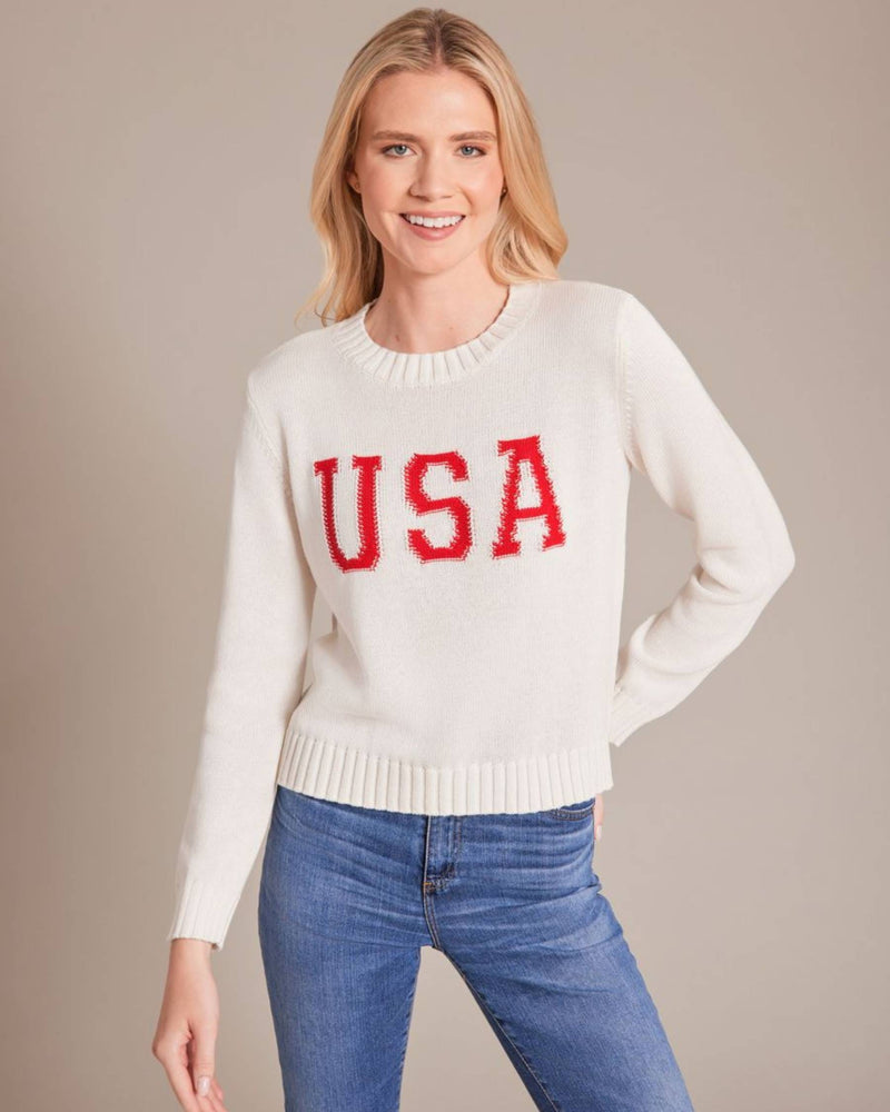 Alashan Women's Cotton Cashmere USA Reverse Jersey Crew Sweater in