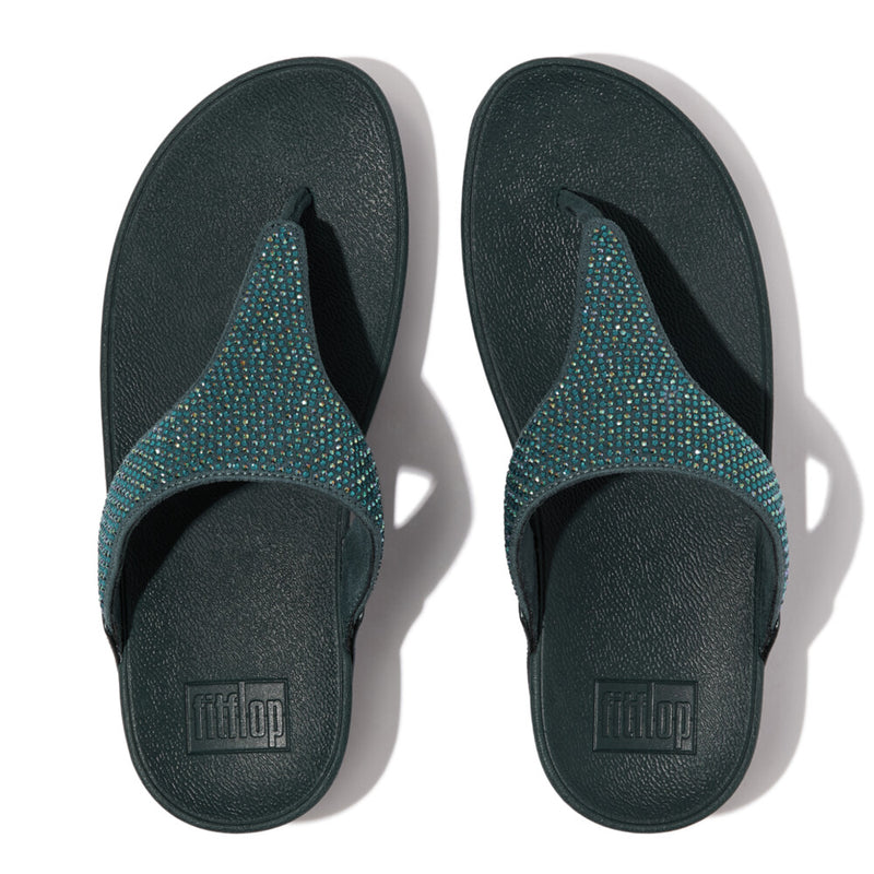 FitFlop Lulu Crystal Embellished Sandals in Steel Blue – Island Trends