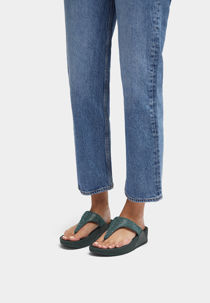 ルルです FitFlop Lulu Crystal Embellished Sandals in Steel Blue – Island Trends