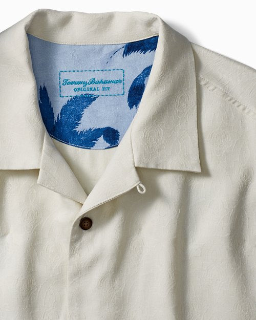 TBLV Tommy Bahama Mens Original Sample Davine Intervention Camp Shirt - Grey - FINAL SALE