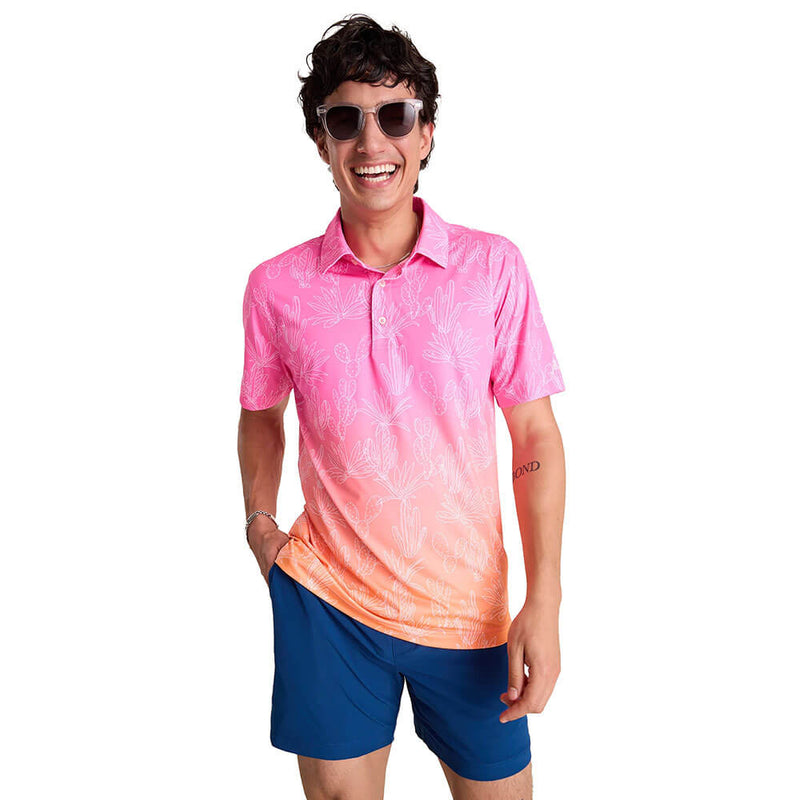succulent shorts Chubbies Men's Sunset Succulent (Performance Polo )