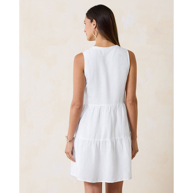 Tommy Bahama Women's St. Lucia Linen-Blend Tiered Coverup Dress - White - Size L Tommy Bahama Women's St. Lucia Linen-Blend Tiered Coverup Dress - White - Size L