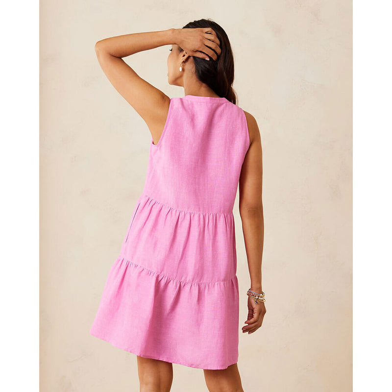 tommy bahama pink linen dress Two Palms Trapunto Linen Shift Dress