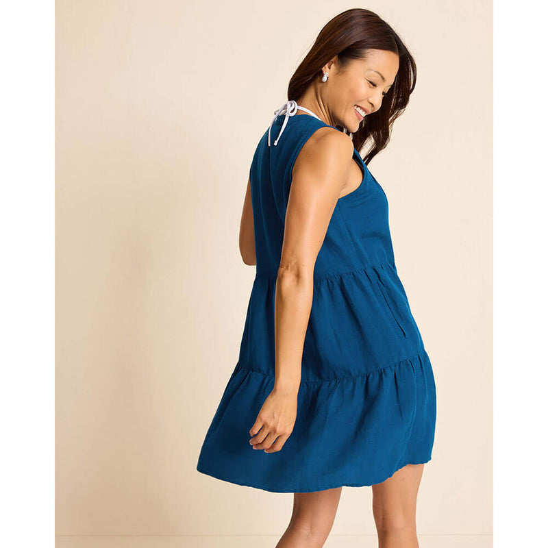 Tommy Bahama St.Lucia Sleeveless Tier Dress Women's Dress Indigo Tide : LG Tommy Bahama St.Lucia Sleeveless Tier Dress Women's Dress Indigo Tide : LG