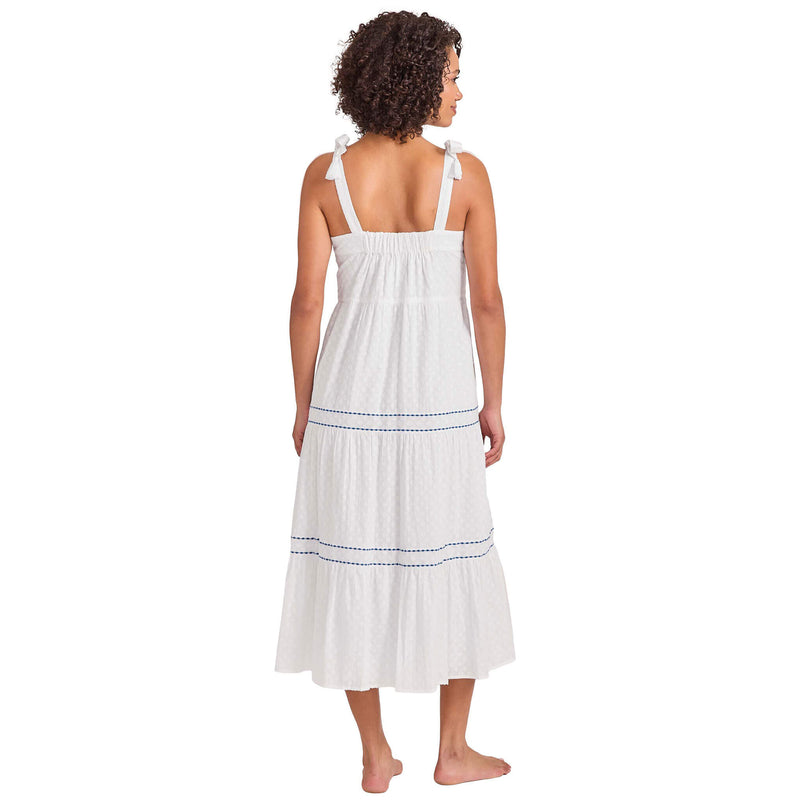 Tommy Bahama Women's Cotton Clip Square-Neck Midi Coverup Dress - White