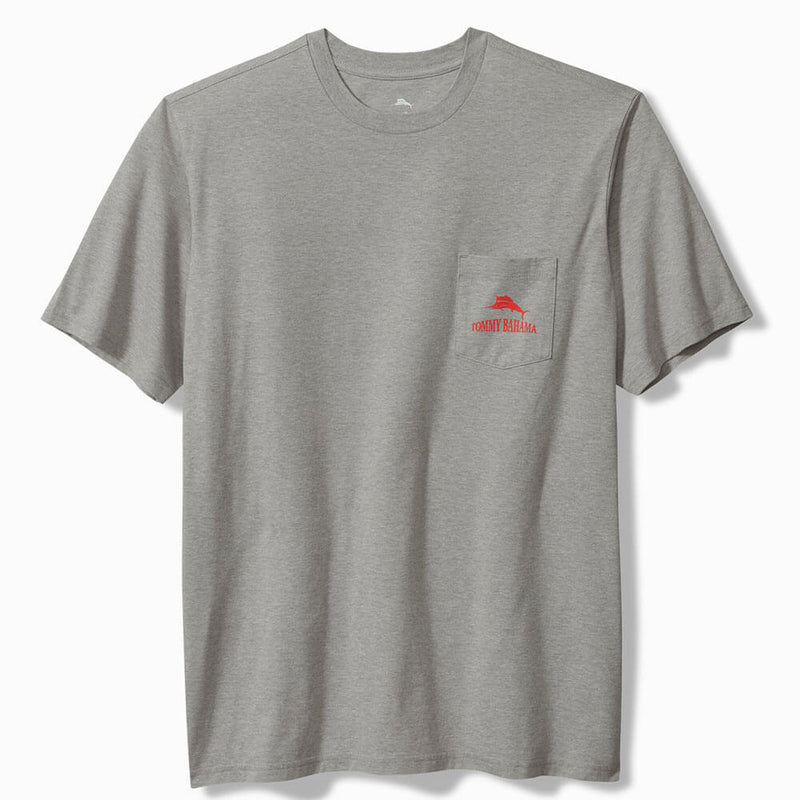 Tommy Bahama Bench Warmer Pocket Tee T-Shirt in Grey Heather