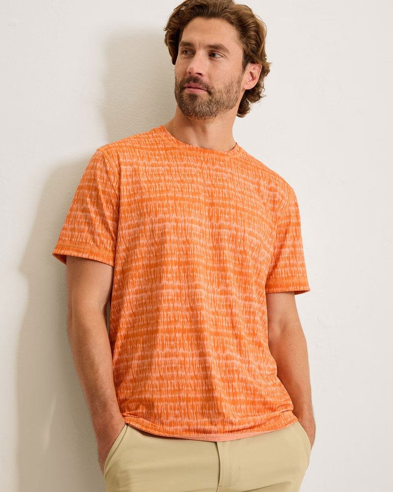 Tommy Bahama Men's Wave Break Flip Crew T-Shirt in Jaffa Orange