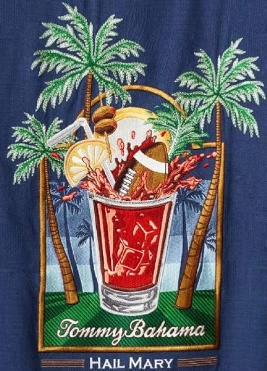 TBLV Tommy Bahama Mens Original Sample Here To Shake Things Up Camp Shirt - Black - FINAL SALE