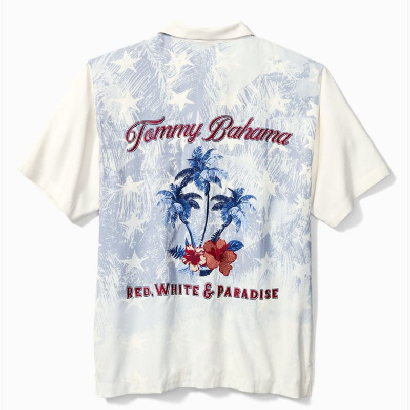 TBLV Tommy Bahama Mens Original Sample This Is How I Roll Camp Shirt Opal - FINAL SALE