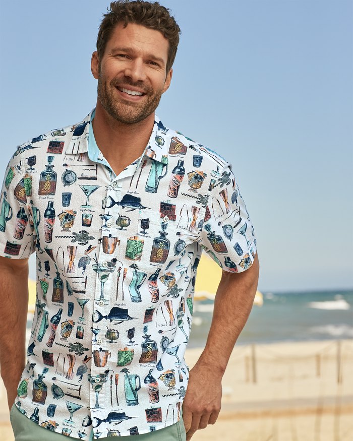 Tommy Bahama Men's Costa Wave Camp Shirt - Starlight Blue