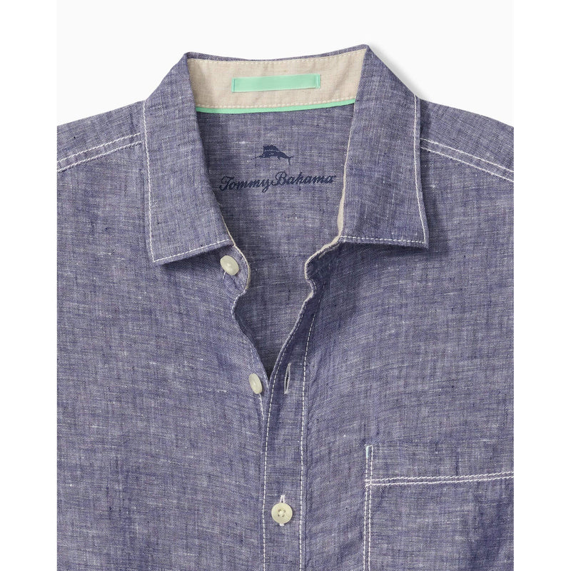 Tommy Bahama Men's Paradise Breezer Linen Sport Shirt - Blue Radiance