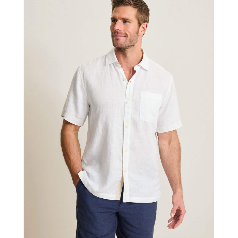 Tommy Bahama Men's Paradise Breezer Short Sleeve Linen Camp Shirt in White Island Trends Tommy Bahama Men's Paradise Breezer Short Sleeve Linen Camp Shirt in White Island Trends