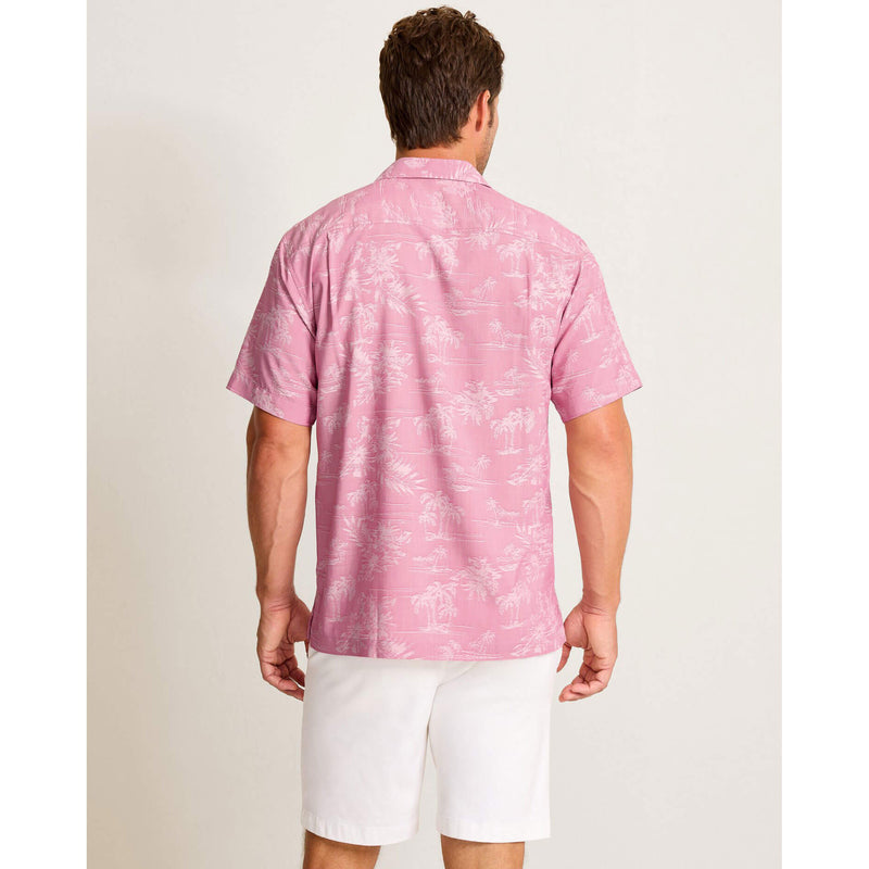 Tommy Bahama Men's Coastal Ease Frond Escape Camp Shirt - Pink Peach