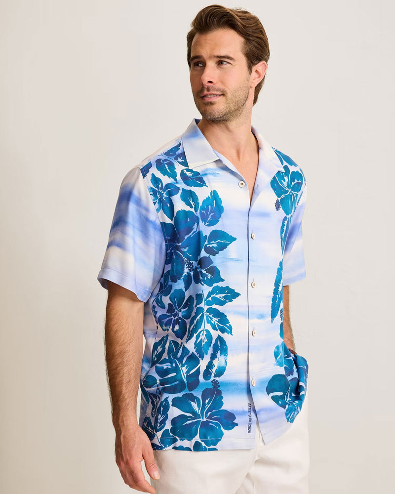 Tommy Bahama Men's Sapphire Shores Silk Camp Shirt - Dockside Blue
