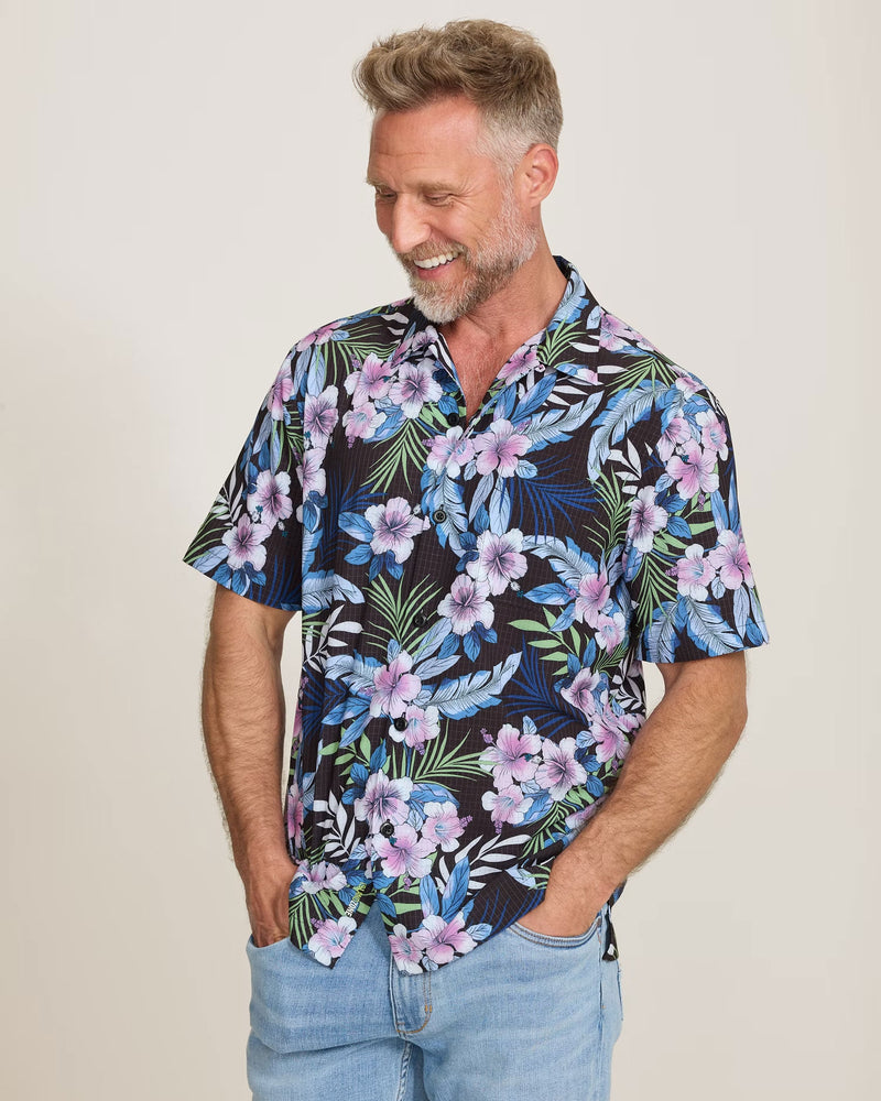 Tommy Bahama Men's Bahama Coast Midnight Flora IslandZone Shirt - Black