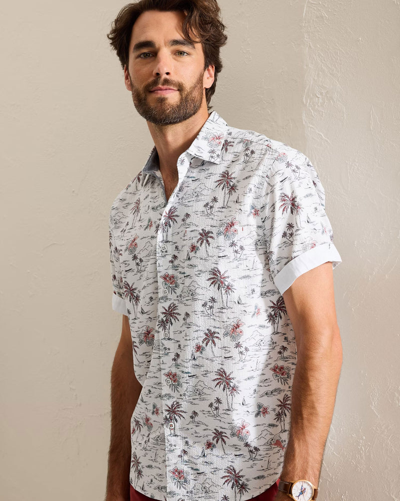 tommy bahama dress shirt Men's Nova Wave Sweetwater Scenic Cotton-Blend - Rhumba Devil in a Blue ounce silk Easter Big Sale Framed:No Frame