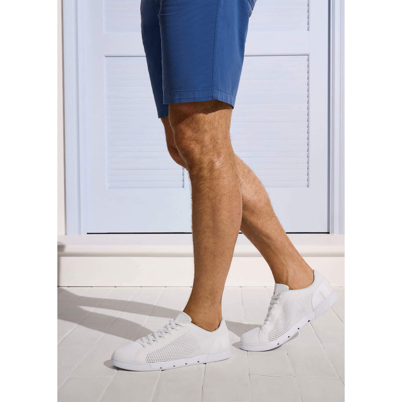 SWIMS Breeze Tennis Knit Sneakers in White – Island Trends display picture 1