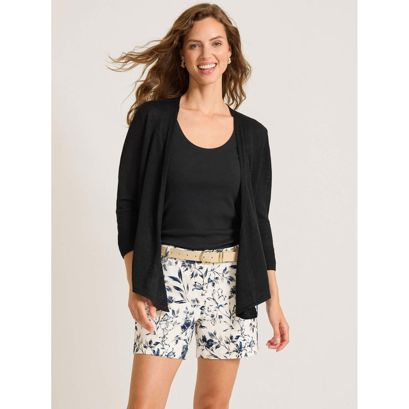 (取寄) トミーバハマ レディース アディソン リネン レーヨン カーディガン  Bahama women Addison Linen Rayon Cardigan Coastline Tommy Bahama Women's Addison Linen Rayon Cardigan in Black