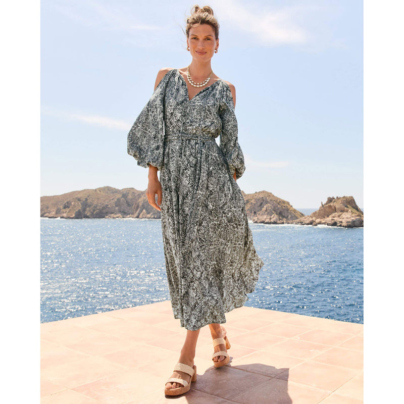 Tommy Bahama Women's Playa Python Long Sleeve Maxi Dress in Shadow Island Trends Tommy Bahama Women's Playa Python Long Sleeve Maxi Dress in Shadow Island Trends