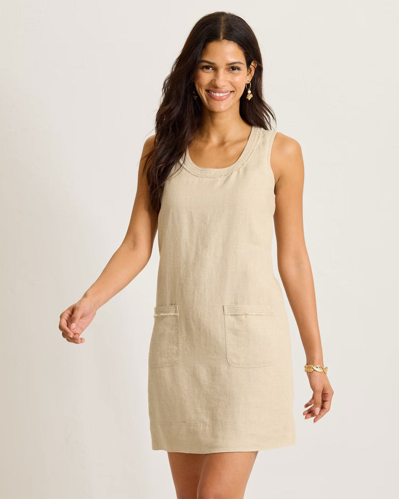 chinese dress ladies Tommy Bahama Women's Two Palms Patch Pocket Linen Dress
