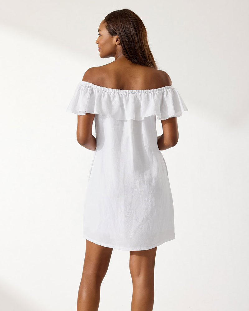 White off the shoulder cover up Outlet