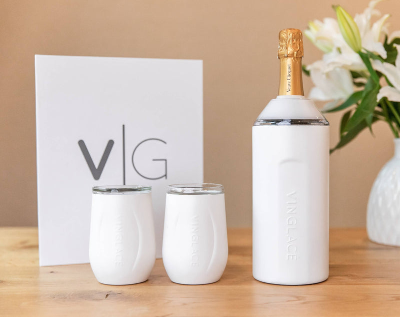 Vinglace Wine Bottle Chiller & Tumbler Gift Set In Green