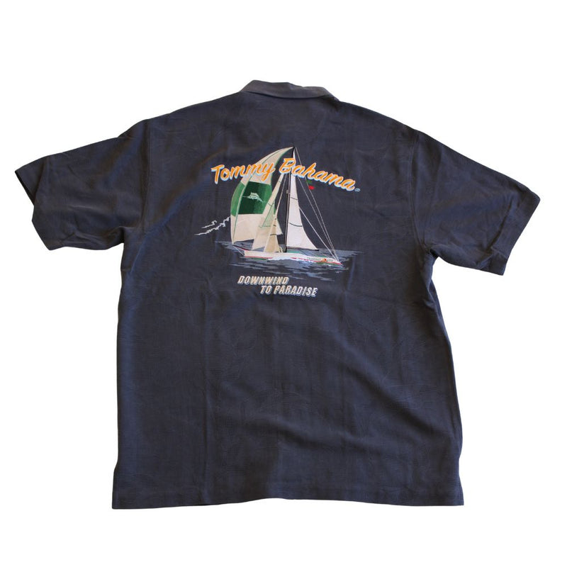 TBLV Tommy Bahama Mens Original Sample Surf and Roll Camp Shirt - Night Shadow - FINAL SALE
