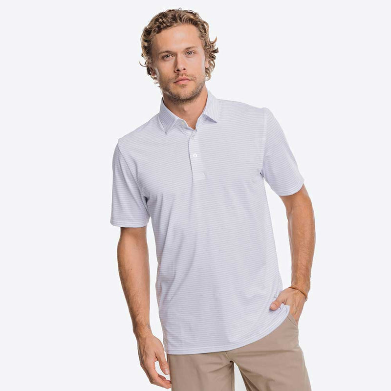 Southern Tide Men's Ryder Long Sleeve Performance Polo Shirt, L / Classic White
