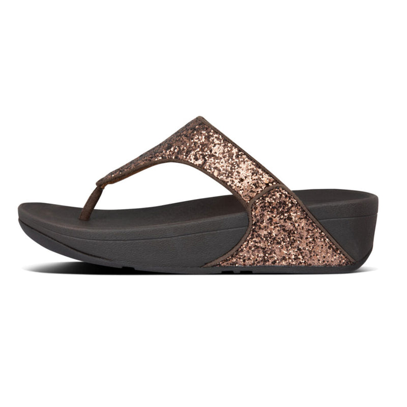 FitFlop Lulu Glitter Sandals - Chocolate Metallic