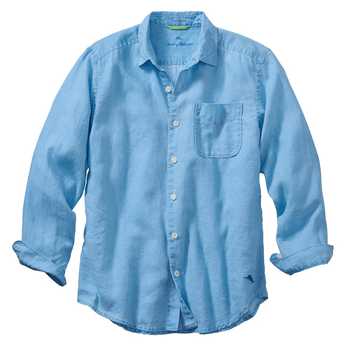 Tommy Bahama Men's Long Sleeve Sea Glass Breezer Linen Shirt, M / Blue Yonder