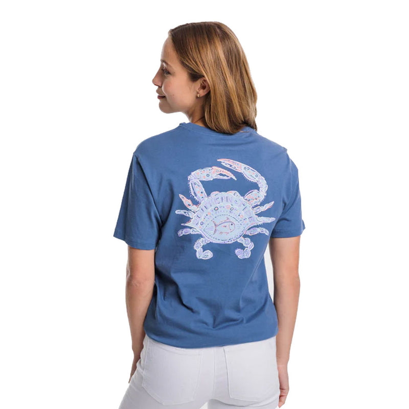 Southern Tide Womens Cute and Crabby T-Shirt in Aged Denim – Island Trends
