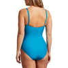 Tribal Wrap Front One-Piece Swimsuit With Flatten It Tummy Control - Teal Blue