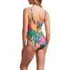 Tribal Wrap Front One-Piece Swimsuit With Flatten It Tummy Control - Camelia