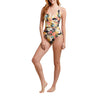 Tribal Wrap Front One-Piece Swimsuit With Flatten It Tummy Control - Blooming
