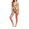 Tribal Wrap Front One-Piece Swimsuit With Flatten It Tummy Control - Blooming