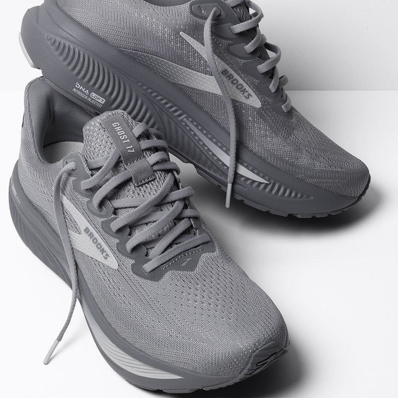 Brooks Mens Ghost 17 Shoes - Primer Gray / Oyster Mushroom