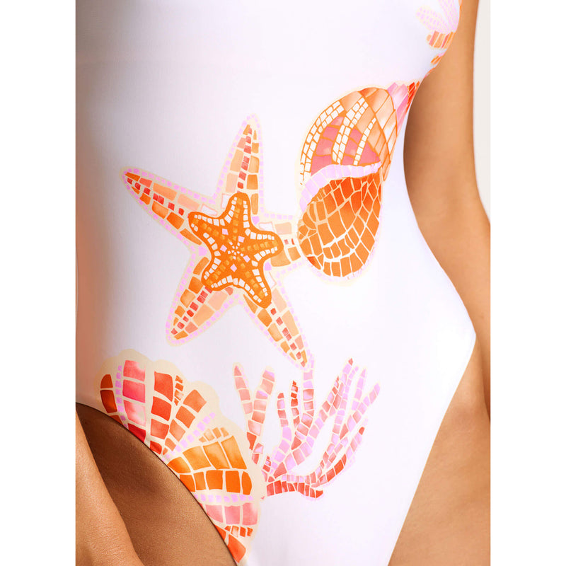 Seafolly La Mer Scoop Neck Swimsuit - White