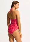 Seafolly Setsail Drawstring Halter One Piece Swimsuit - Chilli Red