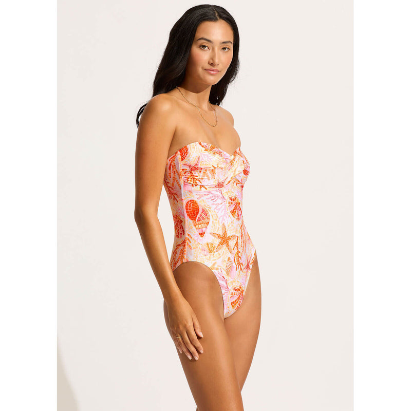 Seafolly La Mer Twist Bandeau Swimsuit - White