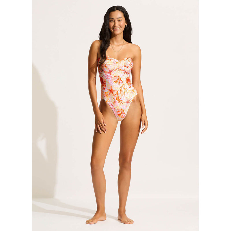 Seafolly La Mer Twist Bandeau Swimsuit - White