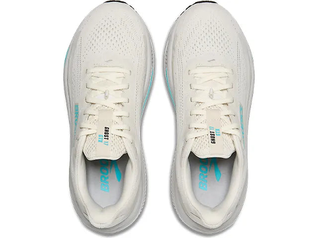 Brooks Womens Ghost 17 GTX Shoes - Coconut / Oyster / Blue