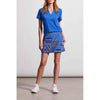 Tribal Short Sleeve V-Neck Top - Cobalt