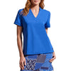 Tribal Short Sleeve V-Neck Top - Cobalt