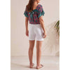 Tribal 7-Inch Flatten It Pull On Short With Back Pockets - White