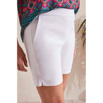 Tribal 7-Inch Flatten It Pull On Short With Back Pockets - White