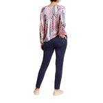 Tribal 3/4 Sleeve Buttoned Front Blouse With Tape Dtl - Blossom