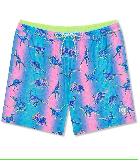 Chubbies 5.5-Inch The Dino Delights Magic Swim Trunks - Turquoise/Aqua