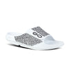 Ofoos Unisex OOahh Sport Flex Limited Slide Sandals - White Labyrinth