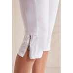 Tribal 17-Inch Flatten It Pull On Capri With Zippers - White