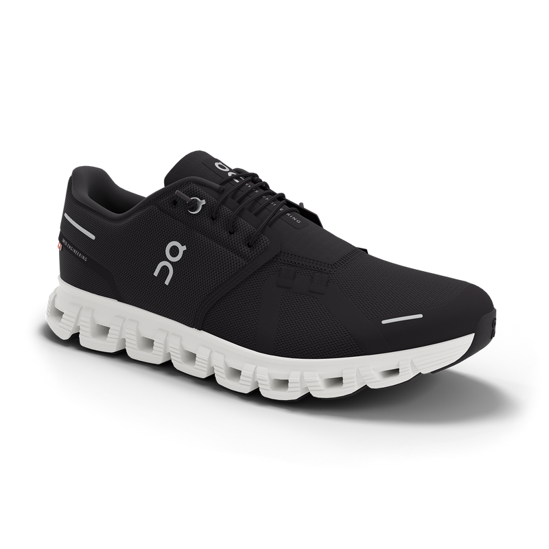 On Men's Cloud 6 Shoes - Black / White